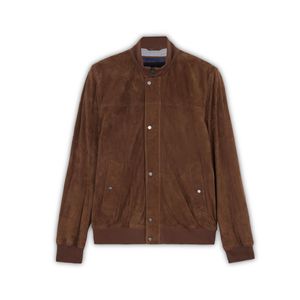 Paul & Shark Brown Aqualeather Suede Bomber for men