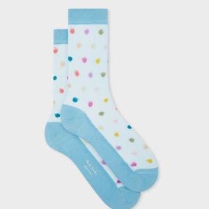 Paul Smith Blue Sheer Polka Dot Socks