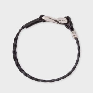 Paul Smith Men's Black Five-strand Plaited Leather Bracelet for men