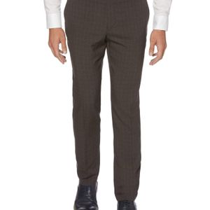 Perry Ellis Grey Slim Tonal Plaid Dress Pant for men