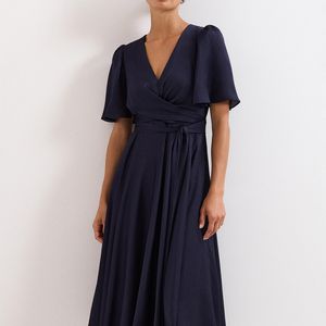 Phase Eight Blue Abbie Textured Wrap Dress