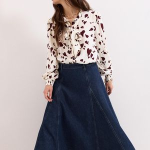 Phase Eight Blue Thea Denim Midi Skirt