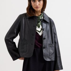 Phase Eight Black Pippa Real Leather Jacket