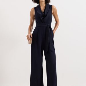 Phase Eight Blue Petite Emry Cowl Neck Jumpsuit