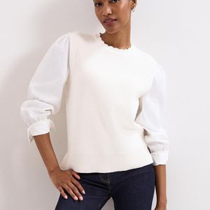 Phase Eight White Fleur Shirt Sleeve Tank Top