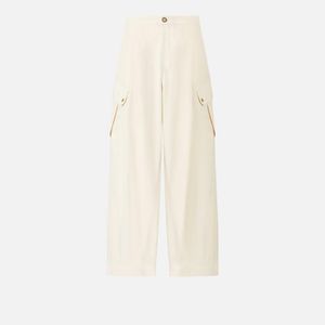 Pinko White Flowing Cotton Trousers