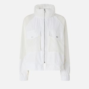 Pinko White Technical Jacket With Sheer Inserts