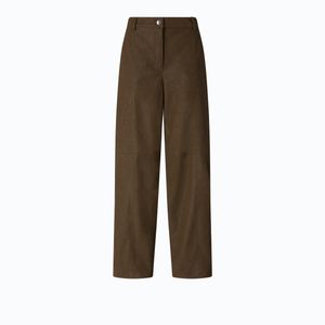 Pinko Natural Straight-Fit Nubuck Leather-Effect Trousers