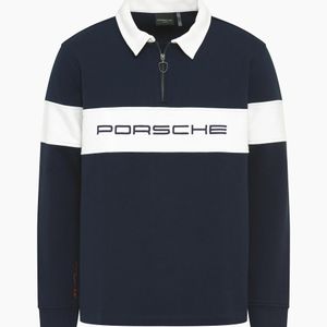 Porsche Lifestyle Blue Retro Rugby Shirt