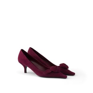 Prada Purple Suede Pumps, Burgundy