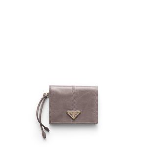 Prada Grey Small Leather Wallet