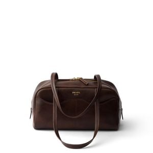 Prada Brown Carry Large Antiqued Leather Top-Handle Bag