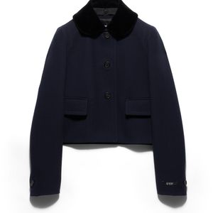 Prada Blue Single-Breasted Natté Fabric Jacket