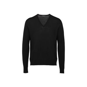Prada Black Knitted V-Neck Sweater for men