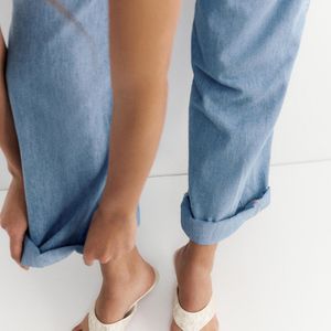Pull&Bear Blue Heeled Sandals With Button Detail