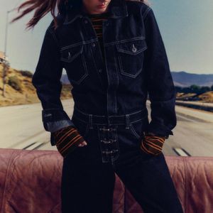 Pull&Bear Blue Dickies Long Denim Jumpsuit