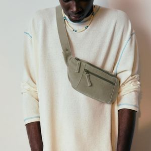 Pull&Bear Green Canvas Belt Bag for men