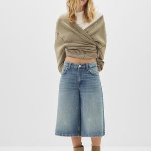 Pull&Bear Blue Low-Rise Baggy Jorts
