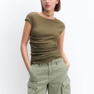 Pull&Bear Green Cargo Bermuda Shorts With Multiple Pockets
