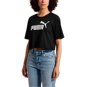 PUMA Schwarz Cropped Logo T-Shirt