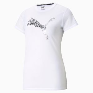 PUMA Performance Sportshirt Met Logo En Korte Mouwen in het Wit
