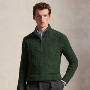 Polo Ralph Lauren Green Cable-Knit Quarter-Zip Sweater for men