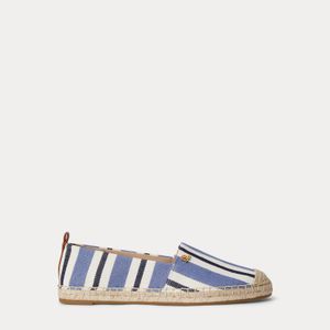 Ralph Lauren Blue Cameryn Iii Striped Canvas Espadrille