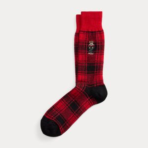 Polo Ralph Lauren Red Polo Bear Plaid Wool-Blend Boot Socks for men