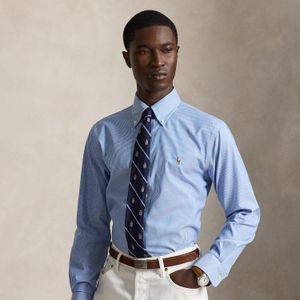 Polo Ralph Lauren Blue Custom Fit Striped Pinpoint Oxford Shirt for men