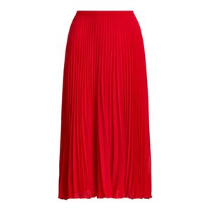 Falda Plisada De Chifón Ralph Lauren de color Rojo