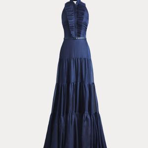 Ralph Lauren Blau Abendkleid Emilia aus Seide