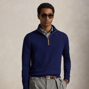 Ralph Lauren Blue Quarter-Zip Wool Jumper for men