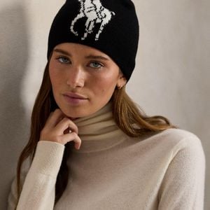 Polo Ralph Lauren Black Big Pony Wool Beanie