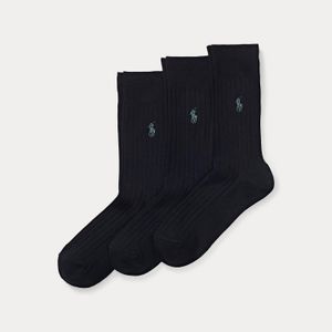 Polo Ralph Lauren Blue Rib-Knit Crew Sock 3-Pack for men