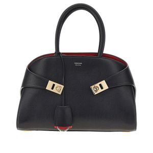 Ferragamo Black Leather Medium 'Hug' Bag
