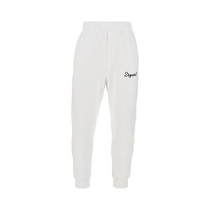 DSquared² White Cotton Sweatpants With Logo Embroidery for men