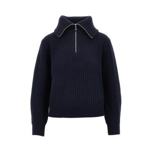 Weekend by Maxmara Blue Half-Zip Wool Sweater