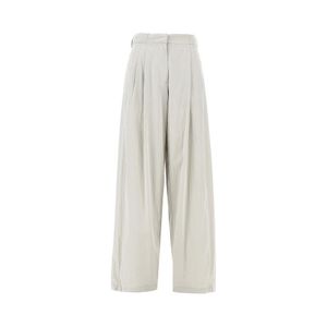The Row White 'Iven' Silk And Nylon Pants