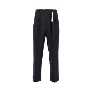 Santaniello Black Mirò Rima Wool Pants for men