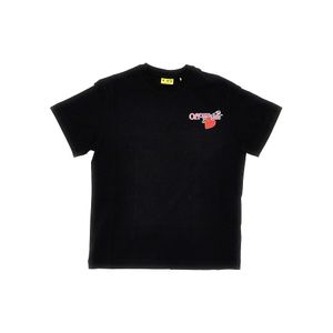 Off-White c/o Virgil Abloh Black Jersey T-Shirt With 'Pop Heart' Print Kids 12 for men