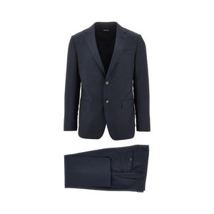 Zegna Blue Wool Canvas Tailored Suit for men