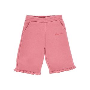 Marni Pink Cotton Pants With Logo Print Kids