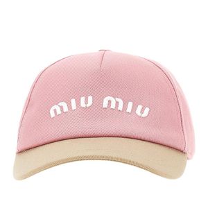 Miu Miu Pink Baseball Cap With Logo Embroideery