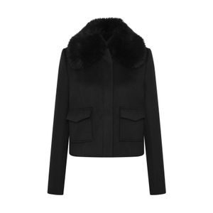 Rebecca Vallance Black Leander Cropped Coat