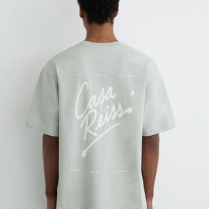 Reiss White Casa - Sage Cotton Logo Short-sleeve Relaxed T-shirt, L for men