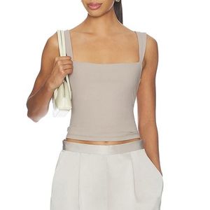 Susana Monaco White Wide Angle Strap Tank Top