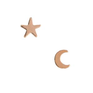 Natalie B. Jewelry Mettallic Moon & Star Studs