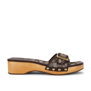 COACH White Margot Wooden Sandal