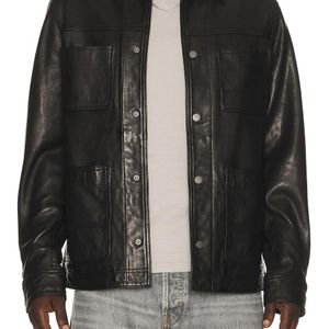 AllSaints Black Saxon Jacket for men