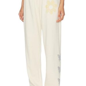 Lauren Moshi White Butterfly Daisy Sweatpant